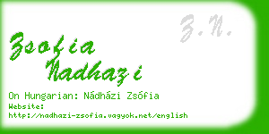 zsofia nadhazi business card