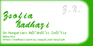 zsofia nadhazi business card